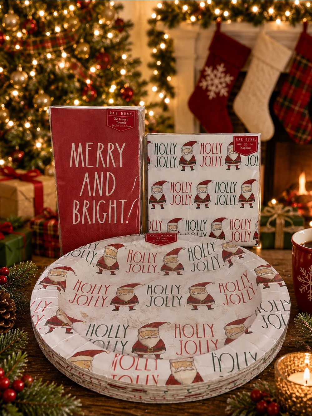 Rae Dunn plates and napkins